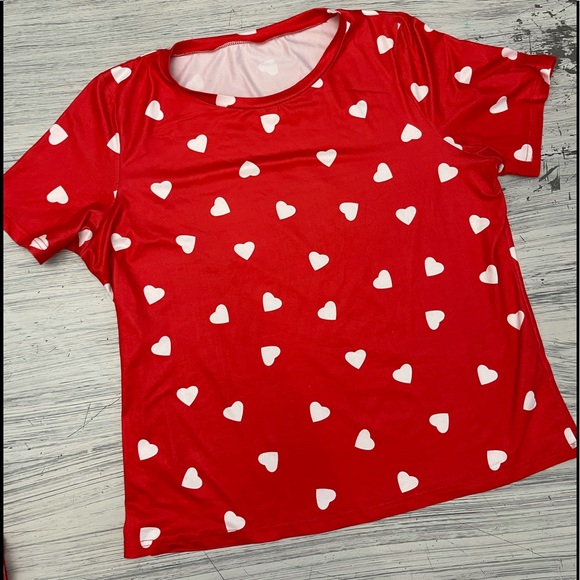 Plus Allover Heart Print PJ Set - Picture 3 of 5